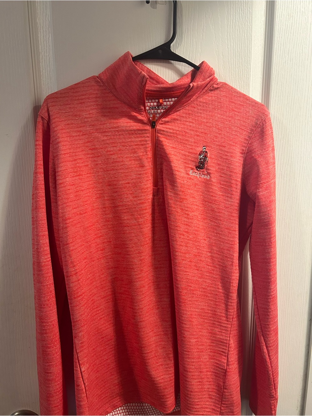 Nike Women's Red Heather Quarter-Zip Turtleneck Sweater